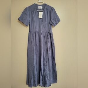 Things Between Blue Wrap Dress Medium (Neuflora Fall River)